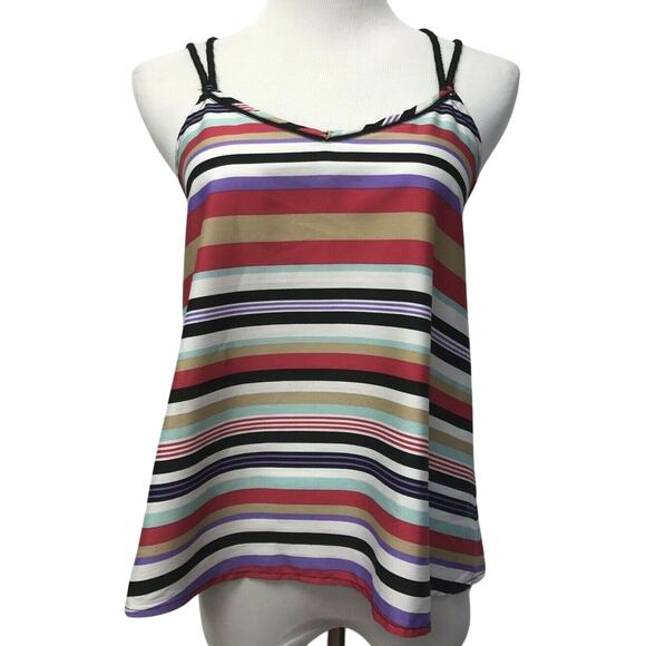 Jessica Simpson Top Womens Small Tank Striped - Picture 2 of 8